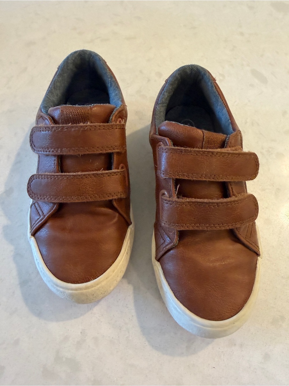 Kids Cat & Jack Brown Faux Leather Velcro Shoes